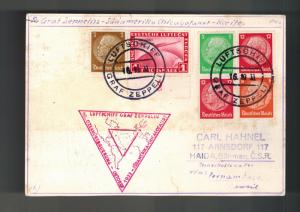 1933 Germany Graf Zeppelin Century of Progress Cover to CSR Via Brazil # C 43