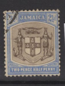 JAMAICA SG41 1907 2½d GREY & ULTRAMARINE USED