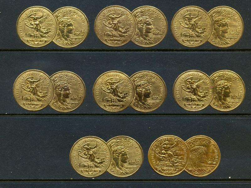 8 VINTAGE 1900 FRENCH INTERNATIONAL EXPO FAIR  POSTER STAMPS (L647) FRANCE GOLD!