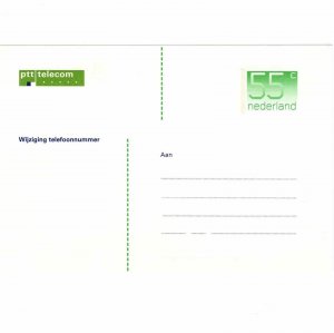 Netherlands / Postcard / 55c / Briefkaart New / Phone Change / Postal Stationery