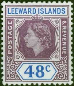 Leeward Islands 1954 48c Dull Purple & Ultramarine SG136 Fine LMM