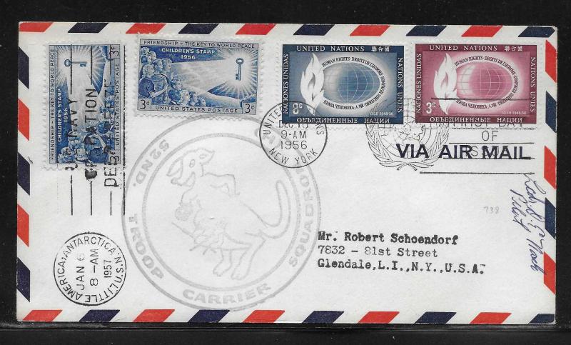 United States Little America Operation Deep Freeze 1957 on UN FDC