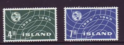 Iceland Sc 370-1 1965 ITU 100 yrs stamps NH