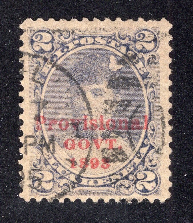 Hawaii 1893 2c dull violet Overprint, Scott 57 used, value = $1.50