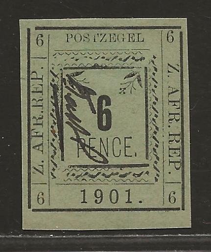 TRANSVAAL SC# 189(SG#15d)   NO BAR UNDER UR'6'   VF/MOG