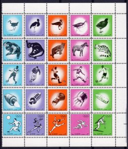 AJMAN  1972 SPACE-OLYMPICS-FAUNA-WORLD CUP-BIRDS COMPOUND SHEETLET (25) MNH