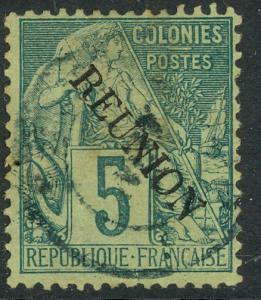 REUNION 1891 5c Peace and Commerce Ovpt Issue Sc 20 VFU