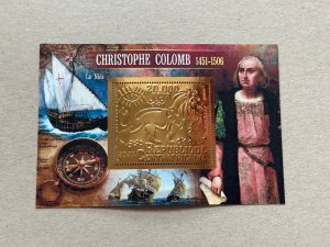 Ships, Columbus 2023 year 6 blocks Foil. Bronze perforated  NEW MNH**