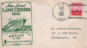 Scout Cachets #1675 Boston Sea Scouts Long Cruise 1941 - Levy 41-3