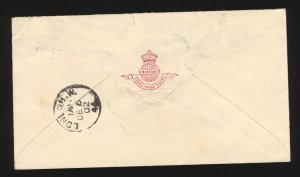 UK 1902 'CERAMICS’ 1D PAIR ‘MINTONS’ PERFINS ON COVER STOKE ON TRENT TO LONDON