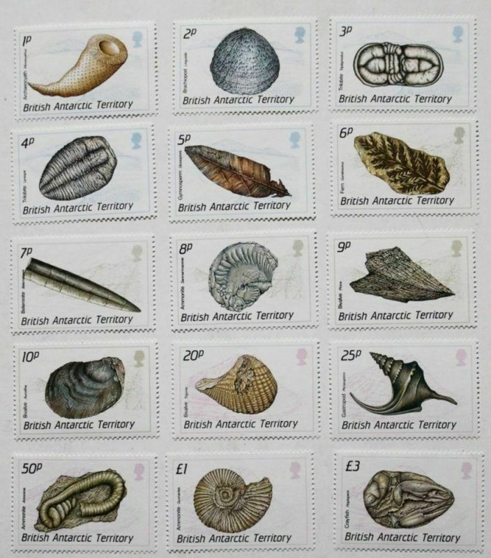 1990  BRITISH ANTARTIC TERRITORY. -  SG:171/185 -  FOSSILS - UNMOUNTED MINT