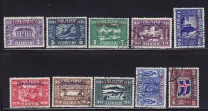 Iceland Scott # O53 - O62 set Used VF neat cancel scv $ 525 ! see pic !