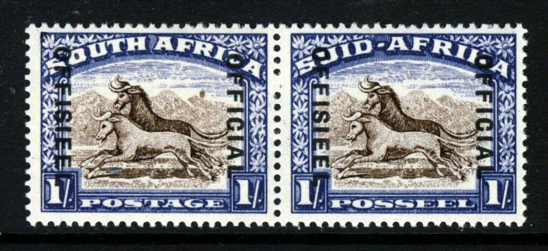 SOUTH AFRICA 1939 OFFICIAL Overprinted 1/- Brown & Blue Reading Down SG O25 MNH