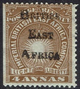 BRITISH EAST AFRICA 1895 OVERPRINTED LIGHT AND LIBERTY 4A