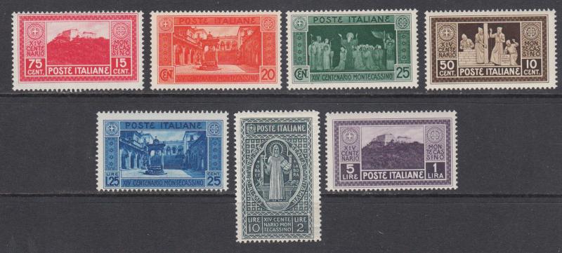 Italy Sc 232-238 MNH. 1929 Abbey of Monte Cassino, St. Benedict, cplt set.