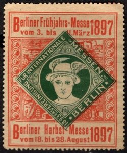 1897 Germany Poster Stamp Berlin International Spring And Autumn Fair