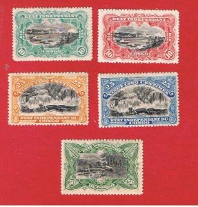 Belgian Congo  #18-22  MVFLH OG  Various Scenes   Free S/H