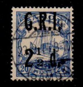 SAMOA SG104d 1914 2½d ON 20pf YACHT WITH COMMA AFTER I VARIETY USED