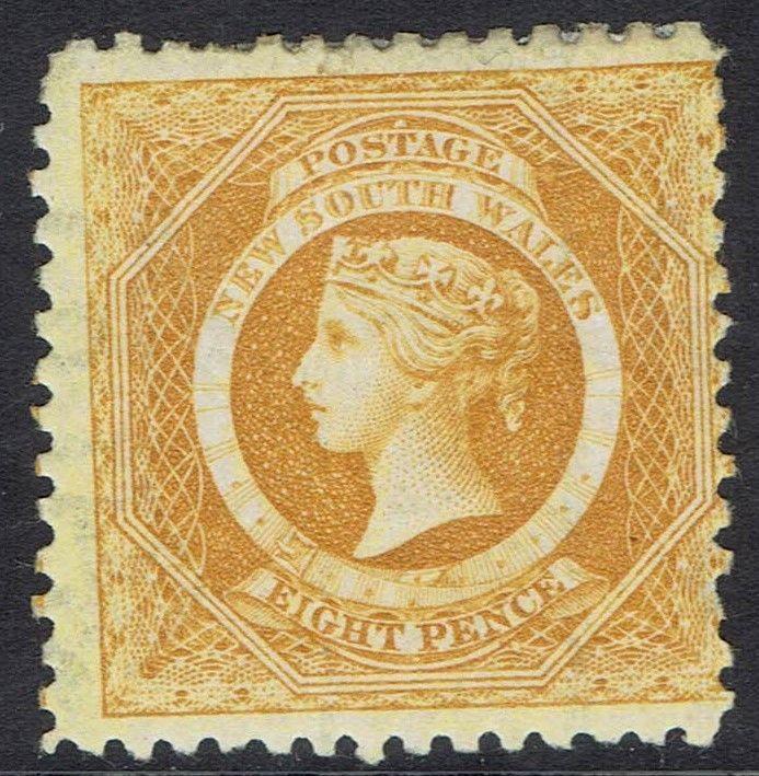 NEW SOUTH WALES 1882 QV DIADEM 8D WMK CROWN/NSW SG W40 PERF 11 