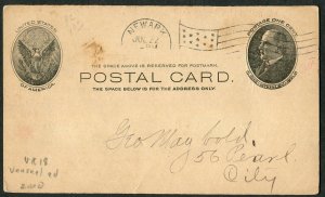 1900s US Postal Card McKinley 1c Newark OH Licking Laundry Advertising Collars