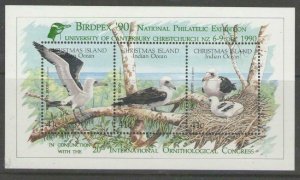 CHRISTMAS ISLAND SGMS315 1990 BIRDPEX MNH