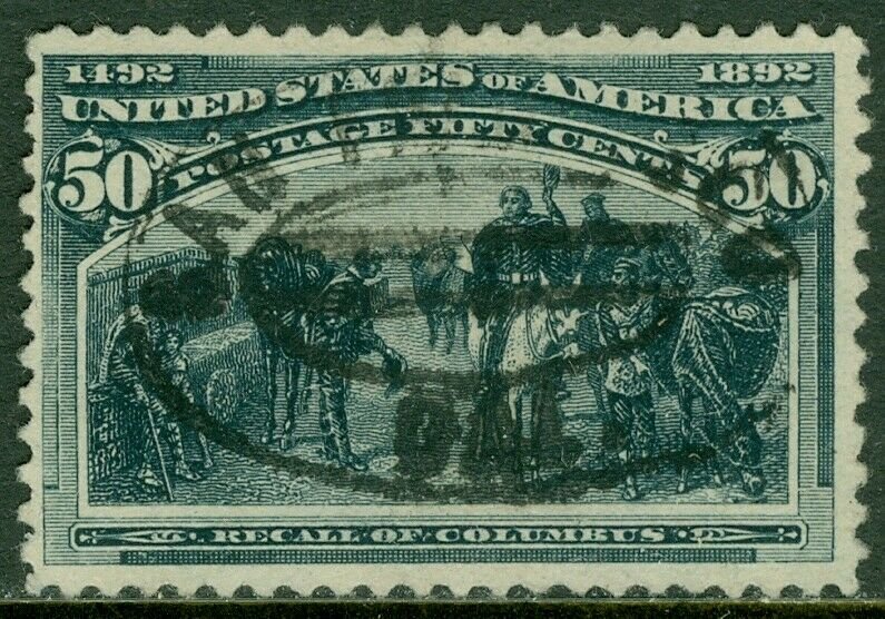 EDW1949SELL : USA 1893 Scott #240 Used. Sound & nice stamp. Catalog $200.00.