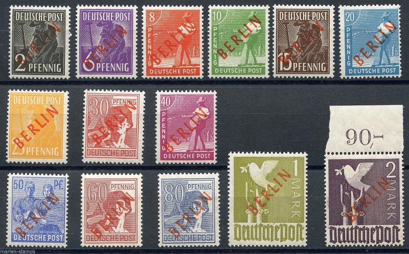 GERMANY BERLIN SCOTT# 9N21-34 MICHEL# 21-34 MINT NEVER HINGED AS SHOWN (ACH)