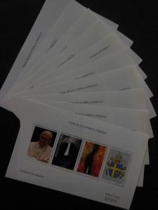 ANGOLA : 1992. Scott #841 Pope's Visit. 10 Souvenir Sheets. Catalog $60.00.