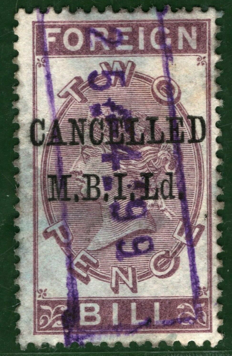GB REVENUE QV 2d Stamp PRECANCEL?/Private Security Overprint Used