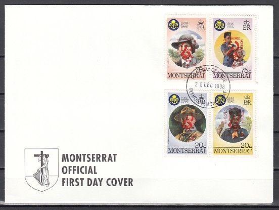 Montserrat, Scott cat. 966-967. Scout Jamboree, Red o/print. First Day Cover.