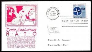 1127 4c NATO FDC Anderson red-brown cachet April 1, 1959