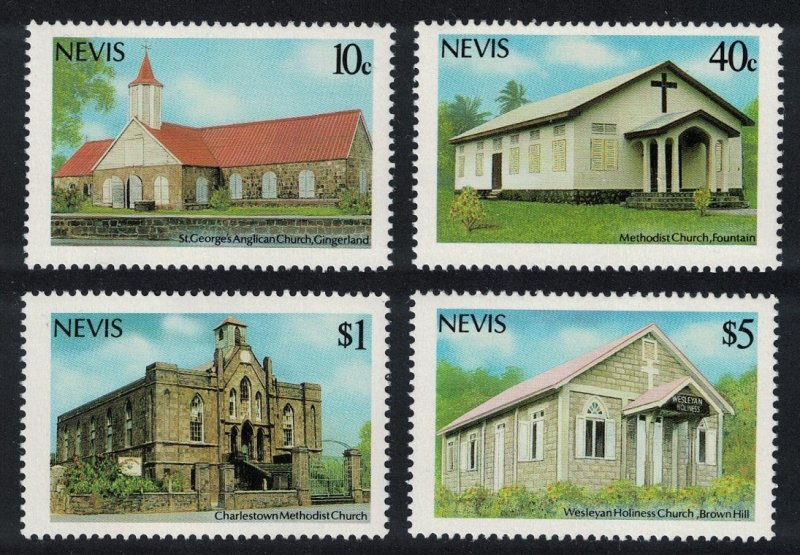 Nevis Christmas Churches of Nevis 2nd series 4v 1986 MNH SG#462-465