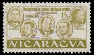 NICARAGUA STAMP 1953. SCOTT # 743. CANCELLED. # 1