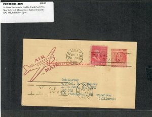 1953 Prexie Cover 2c Adams New York NY Church Street Station Airmail