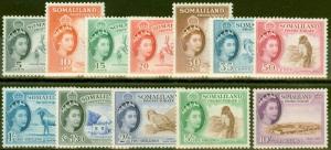 Somaliland 1953-58 Set of 12 sg137-148 guter Zustand & frisch sehr leicht MTD