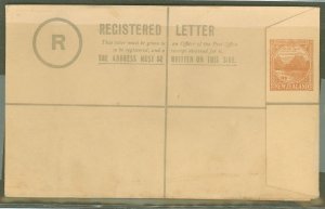 New Zealand  1936 4cent Reg Envelope, Paint stain at lower edge