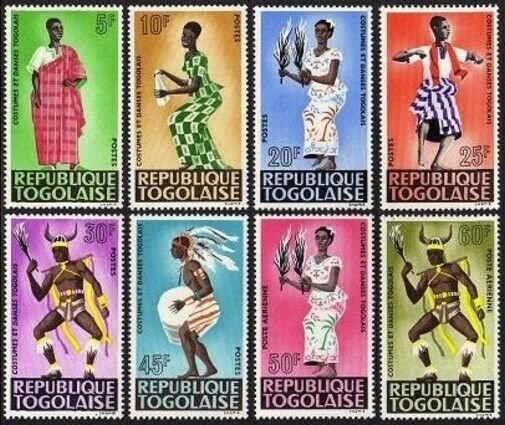 Togo 571-576,C57-C58,MNH.Michel 524-531. Togolese dancers,1966.