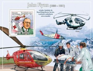 Guinea - Bissau 2009 - John Flynn (1880-1951), Helicopters & Red Cross S/s