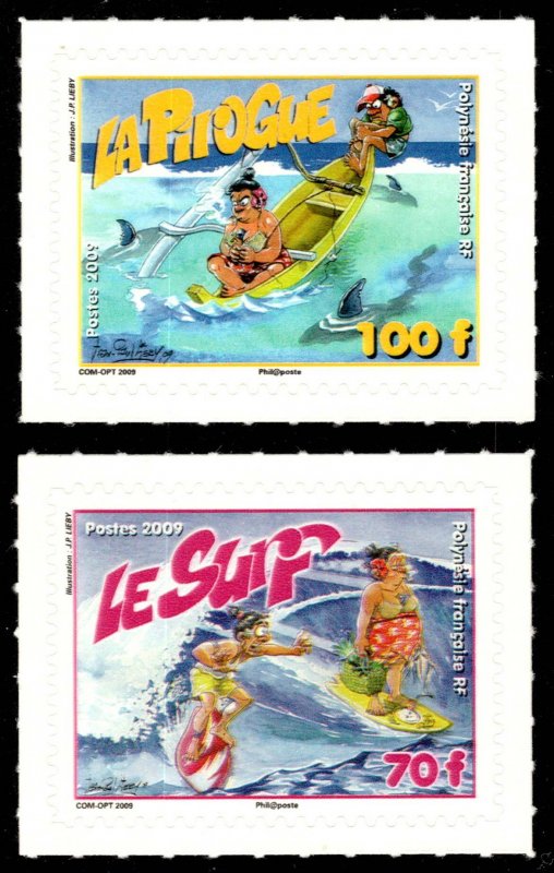 French Polynesia Scott 1005-1006 Mint never hinged.