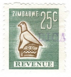 (I.B) Zimbabwe Revenue : Duty Stamp 25c 