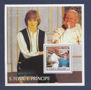 ST THOMAS & PRINCE -  MNH  S/S - Pope & Princess Diana - 2003