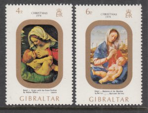 Gibraltar 314-315 Christmas MNH VF