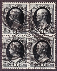 US 190 30c Hamilton Used Block of 4 VF-XF SCV $575