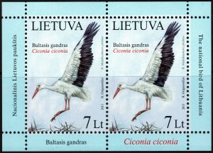 Lithuania #996 Mini-Sheet MNH - National Bird White Stork (2013)