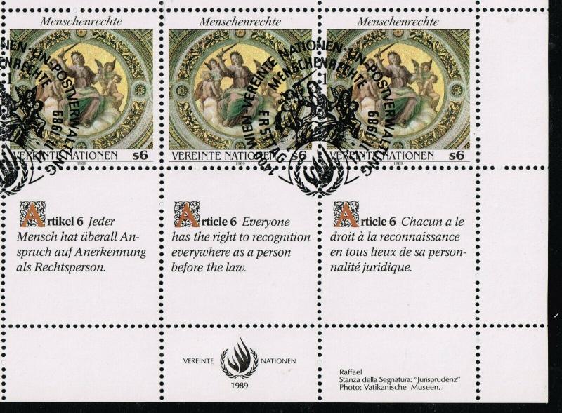 UN (Vienna) 95 - 96   - 2 Human Rights(12) MS - FDC - VF - MNH CV$19.50