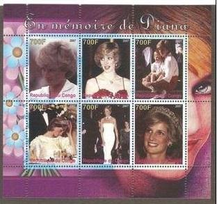 Congo 2007 Memory Princess Diana Royalty Lady Famous People M/S Stamps MNH perf