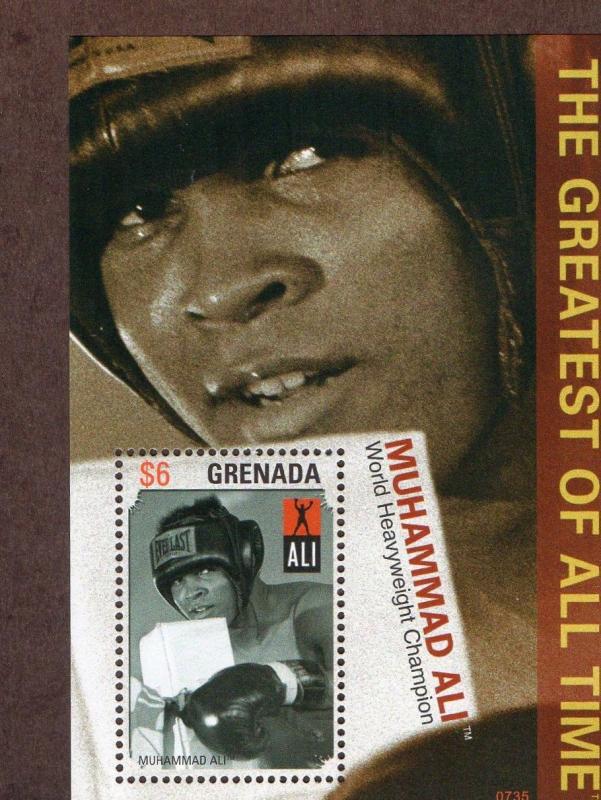 2008 MUHAMMAD ALI - BOXER - POSTAGE STAMPS & SOUVENIR SHEET FROM - GRANADA