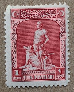 Turkey 1926 1g Blacksmith & His Wolf. SEE NOTE. Scott 636, CV $0.40