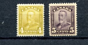 Canada #152-153 (C476) King George V, 4¢ bister, 5¢ dp violet, MNH,F-VF,CV$70.00