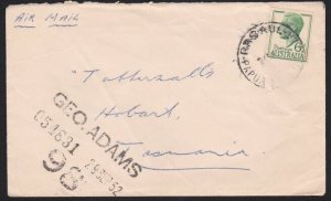 PAPUA NEW GUINEA 1952 cover Australia franking used in RABAUL..............A7970